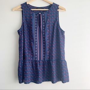 Tommy Hilfiger | Blue and Red Sleeveless Blouse